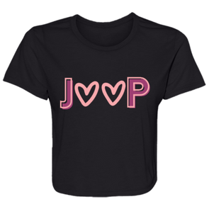 Super cute Jeep Hearts Ladies' Flowy Cropped Tee