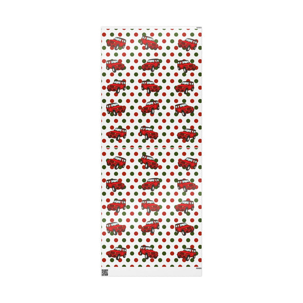 Jeep Christmas Wrapping Paper; Polka Dot Jeep; Jeep with Christmas Lights Wrapping Paper