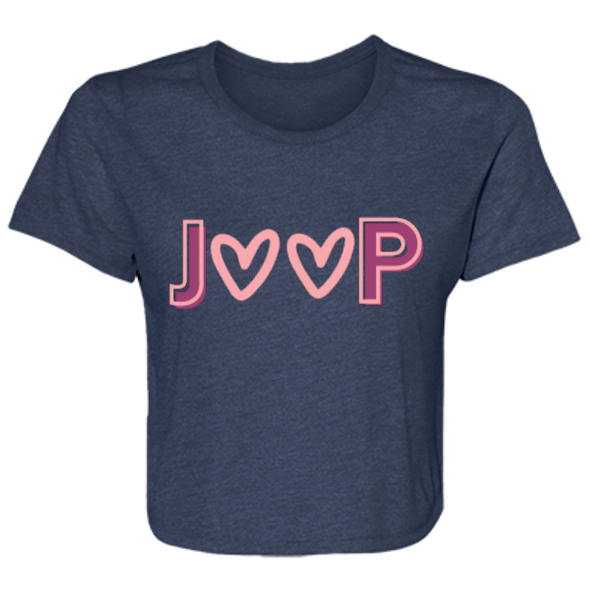 Super cute Jeep Hearts Ladies' Flowy Cropped Tee