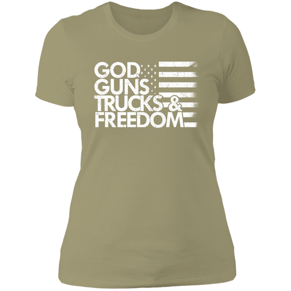 GOD GUNS TRUCKS FREEDOM  Ladies' Boyfriend T-Shirt