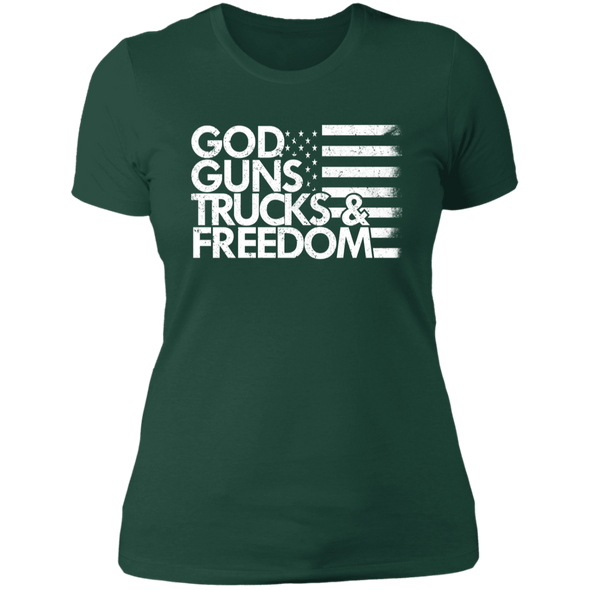 GOD GUNS TRUCKS FREEDOM  Ladies' Boyfriend T-Shirt