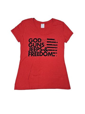 God Guns Jeeps & Freedom Women's V-neck