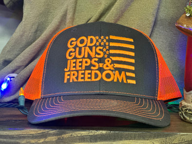 AVW God, Guns, Jeeps and Freedom Trucker Hat