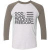 God, Guns, Trucks & Freedom Tri-Blend 3/4 Sleeve Raglan T-Shirt