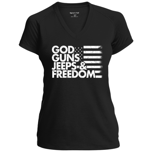God, Guns, Jeeps & Freedom Ladies' Performance T-Shirt