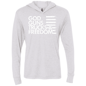 God Guns Trucks & Freedom Unisex Triblend LS Hooded T-Shirt