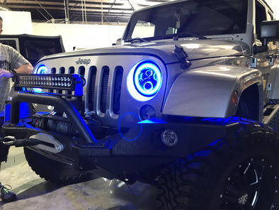 Jeep 7" blackout headlight with color change halo