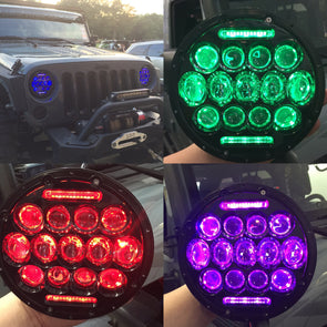 7" Jeep Headlights with color changing optical projectors