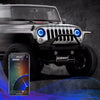 7" RGB LED Jeep Headlights XK Glow Bluetooth App Controlled Kit w/ Switchback Feature