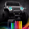 7" RGB LED Jeep Headlights XK Glow Bluetooth App Controlled Kit w/ Switchback Feature